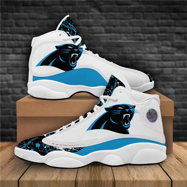 Men's Carolina Panthers AJ13 Series High Top Leather Sneakers 001